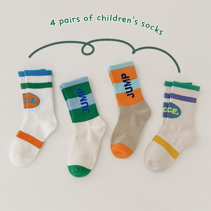 4 Pcs Contrasterende Kleur Baby Sok Baby Accessoires Recien Nacido Baby Meisje Kleding Giet Bébés Kinderen Sokken Baby Boy kleding: 4 pieces sock 1