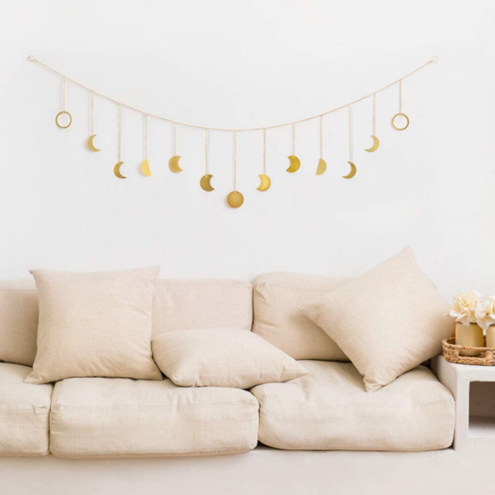 Lune brillant Phase guirlande décoration chaînes or tenture murale ornements pratique appartement fond décoration murale