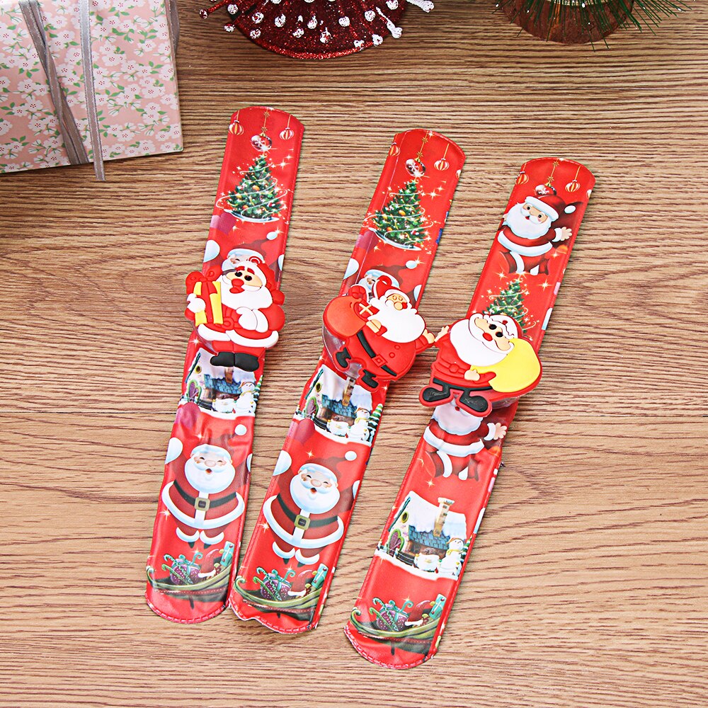 Led kerst armbind gloeiende armbind santa snepop klappring kerst levert speelgoed julepynt nytår cadeaus navidad