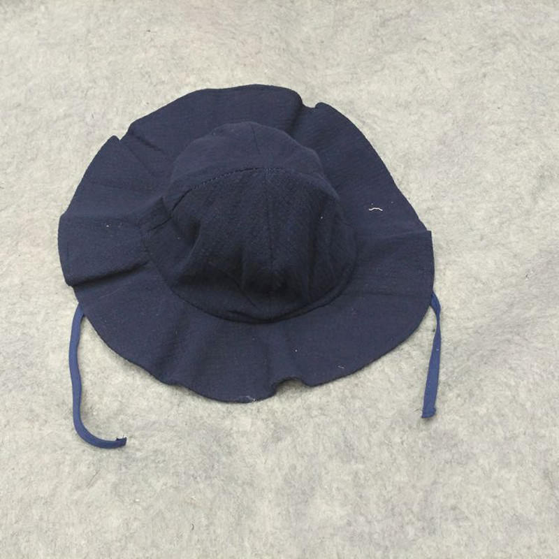 Verano recién nacido bebé niñas niños gorra Casual sol playa viaje algodón gran ala protección solar bebé sombrero: Azul oscuro