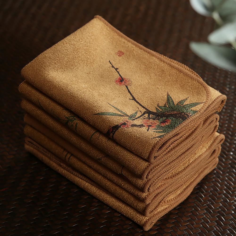 Chinese Style Tea Towel Absorbent Dish Rag Thickened Dishcloth Table Tea Cloth Household Dish Cleaning Wipe салфетки на стол