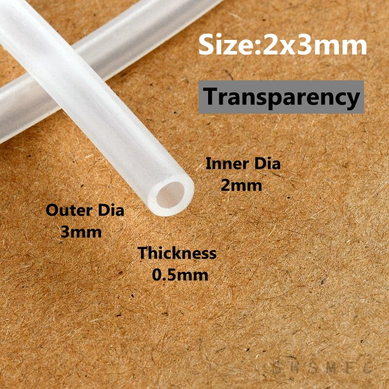 1m 1X3 2X3 3X 4 3,5X5,5mm flexibel Gummi Schlauch Silikon Rohr Trinken Weiche Rohr Wasser gelenke Aquarium Zubehör Kein Geruch Kapillare: Transparenz 2x3mm