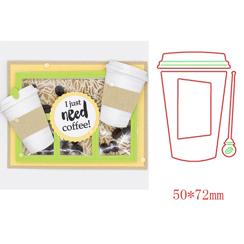 Drinking Cup Tea Coffee Cup Metal Cutting Dies for Scrapbooking Craft Die Cut Card Making Embossing Stencil Photo Card: 2