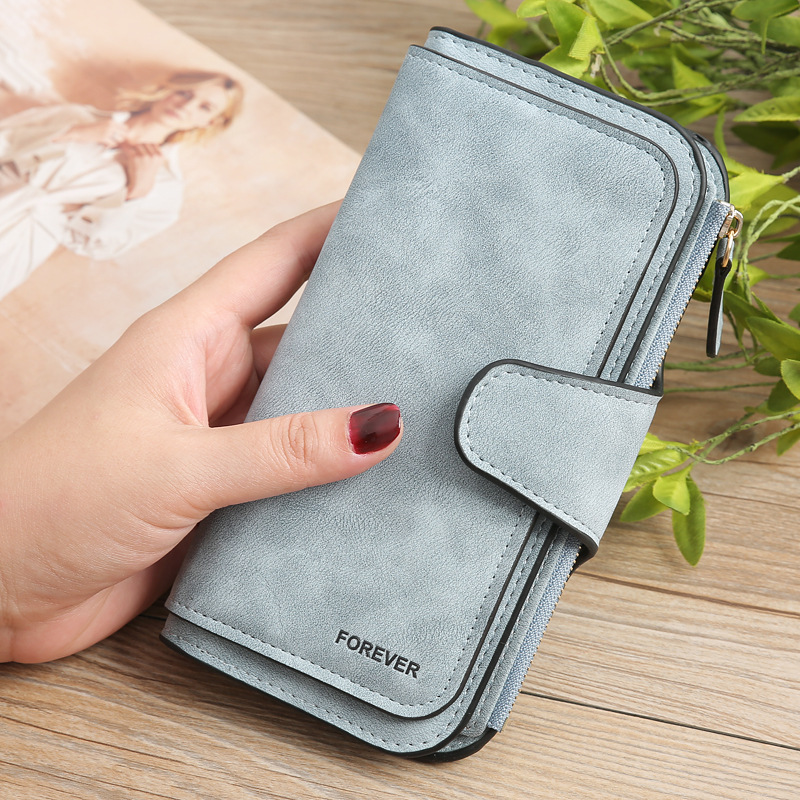 2024 Frauen Brieftaschen lange Pu Leder oben Karten Halfter klassische weibliche Geldbörse Reiß verschluss Brieftasche für Frauen: Beige
