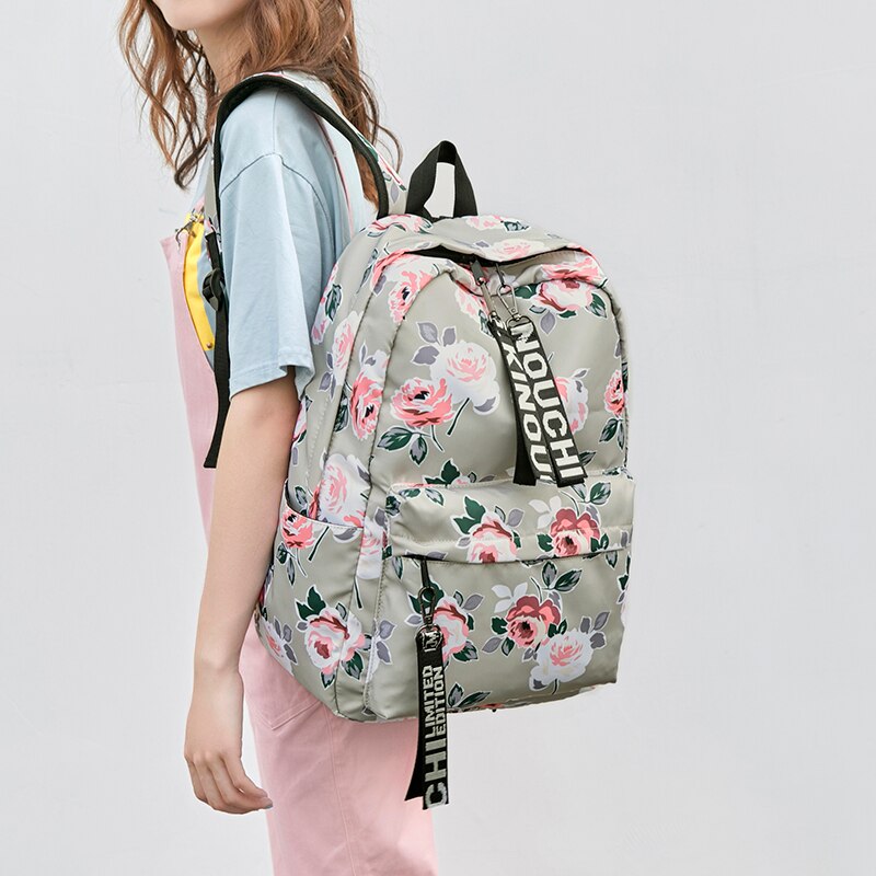 Fengdong fleur impression école sac à dos pour filles sac à dos enfant femme sac à dos de voyage pour ordinateur portable cartable enfants sacs d'école