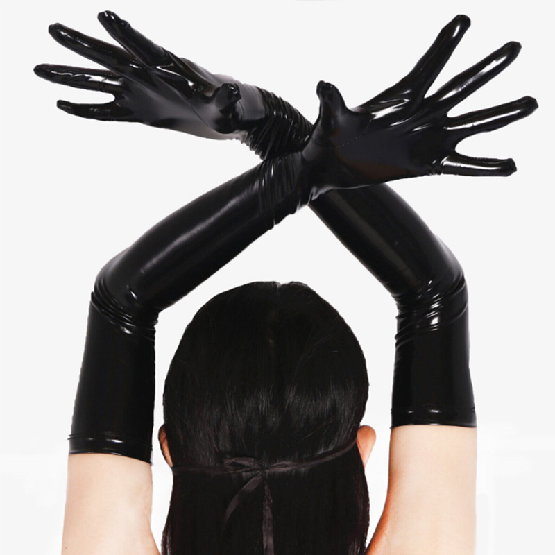 Gant Long en Latex Imitation cuir pour femmes et filles, mitaines Hip-Pop Sexy, discothèque, danse, Cosplay, mitaine Sexy, accessoires de Costumes