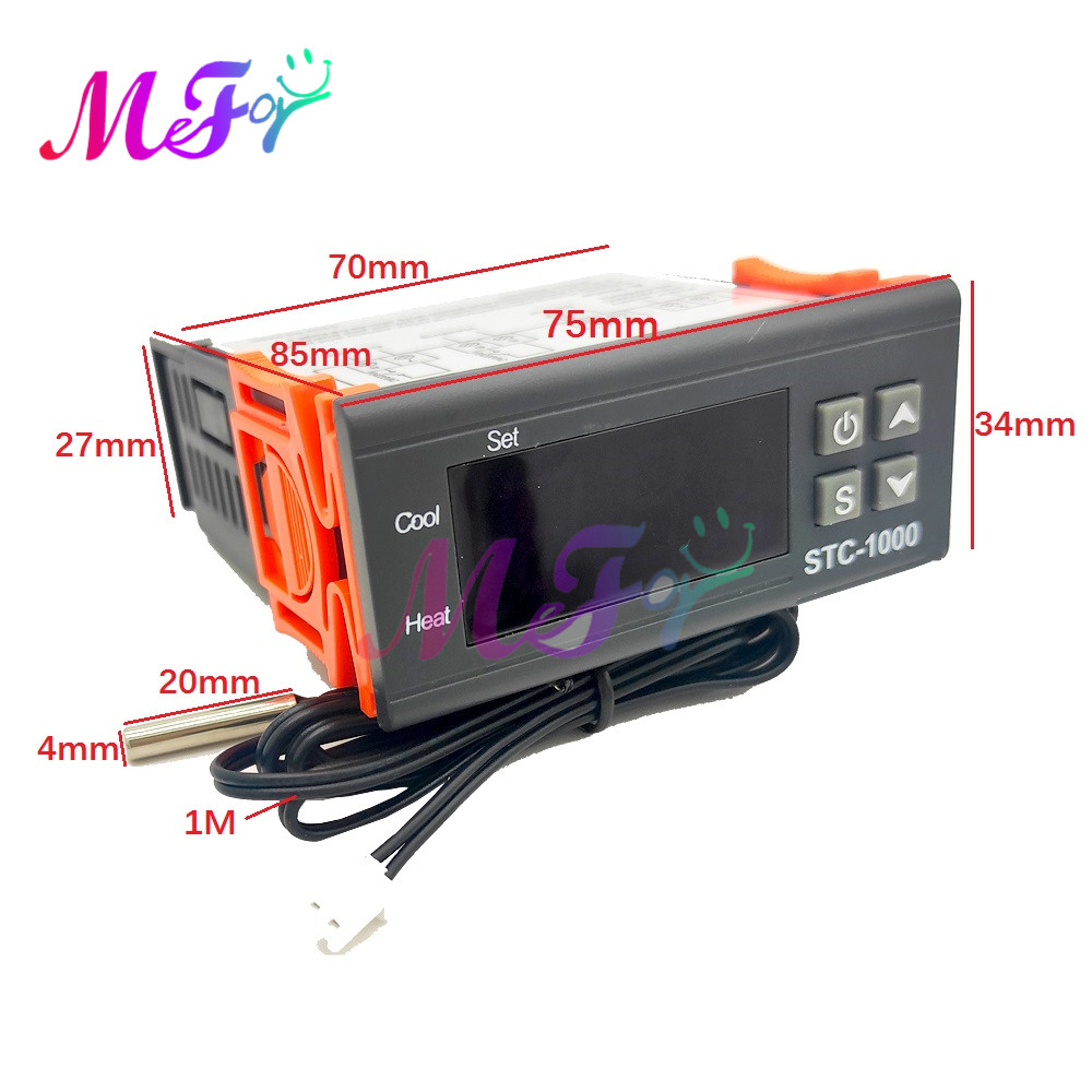 STC-1000 Digitale Temperatuurregelaar Thermostaat Thermoregulator Incubator Relais Led 10A Verwarming Cooling Stc 1000 12V 24V 220V
