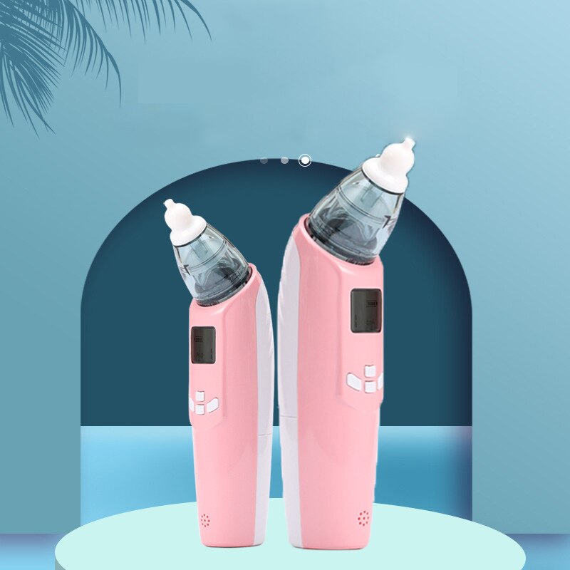 Electric BABY Nasal Aspirator-Battery Operated Nose Cleaner-Adjustable Settings and Reusable Tips LCD Sn