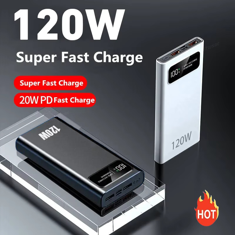 Xiaomi 200000 Batería externa portátil de carga súper rápida, capacidad ultra grande, 120W, mAh, con pantalla Digital LED