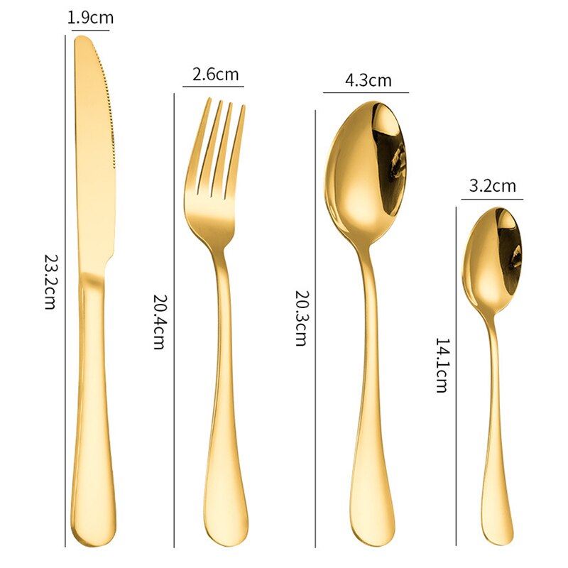 24PCS Western Kitchen Dinnerware Stainless Steel Cutlery Steak Knives Forks Dessert Spoon Tableware Set Box Party Wedding