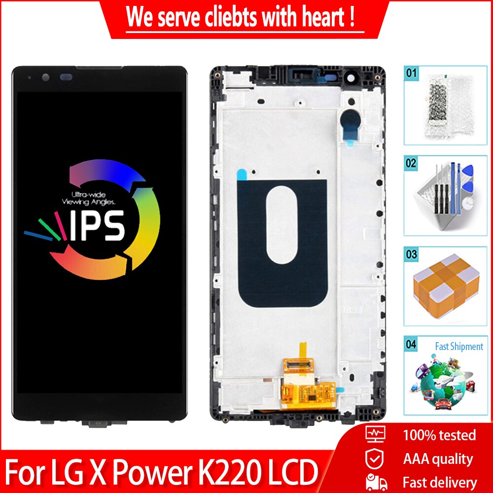 5.3" Original For LG X Power K220 LCD Display Touch Screen Digitizer Assembly+Frame Replacement For LG K220 K220DS LCD