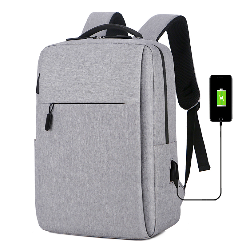 Large Backpack School Bag with USB Charging Port Men College Middle High Student Multifunction Travel Back Pack: Gray B31