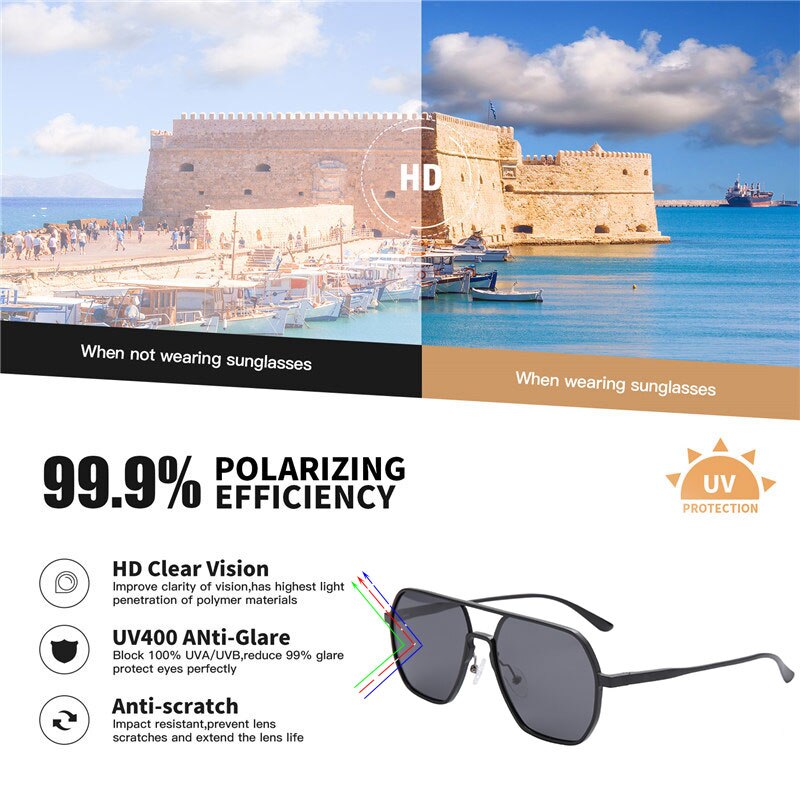 Sunglasses Men Polarized UV400 Mens Sun Glasses Vintage Aluminum Magnesium Gafas De Sol Hombre Polarizadas Marca