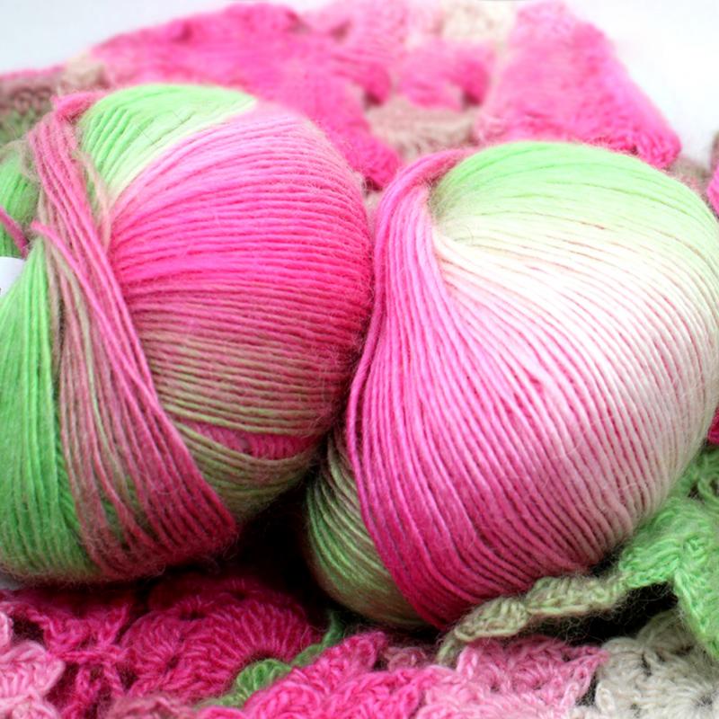 VOOYE Soft Candy Rainbow Style Sock Wool Yarn Hand Knitting Yarn Warm School Yarn For Knitting Crochet