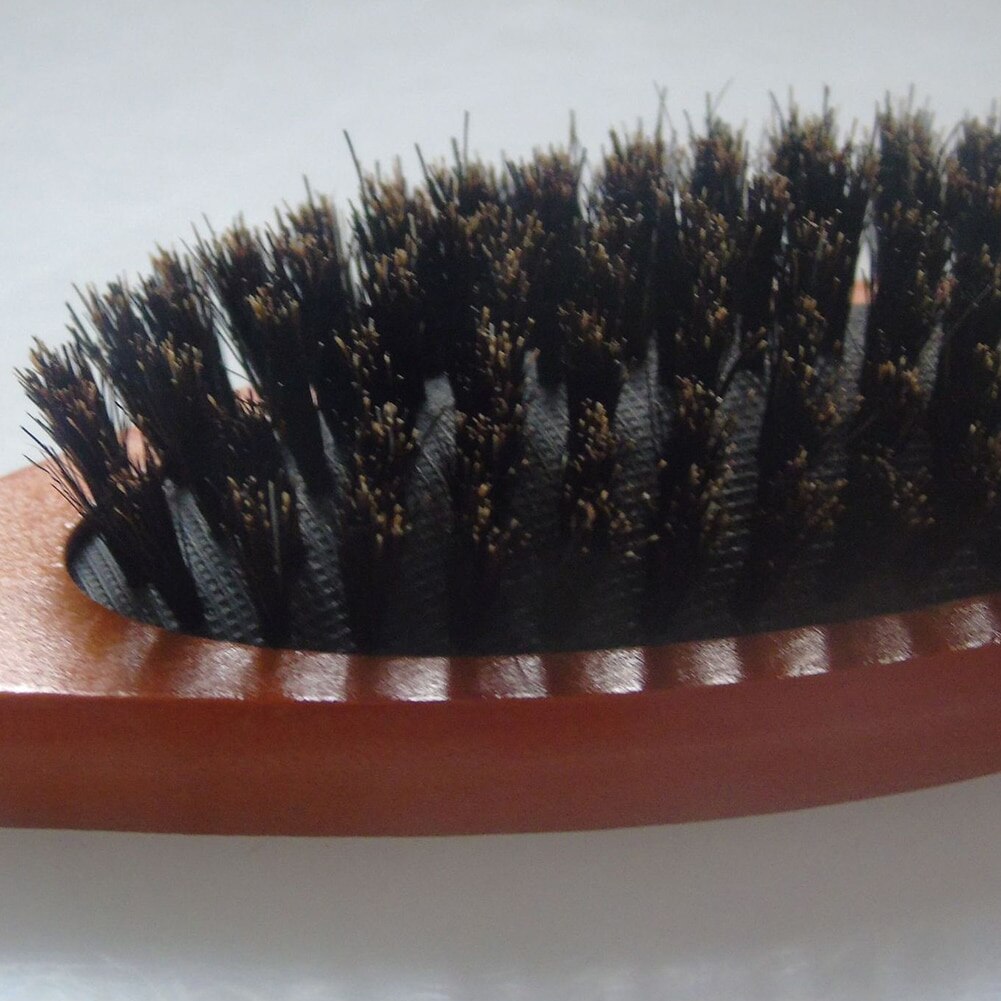 Brosse à cheveux en poils de sanglier naturels, peigne de Massage, brosse à palette de cuir chevelu, manche en bois de hêtre, outil de coiffure