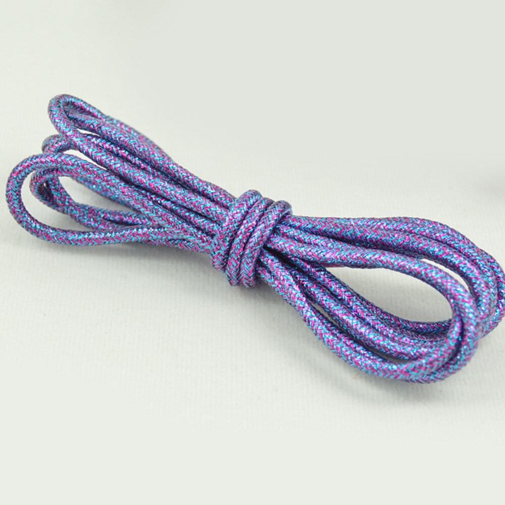 Lacets ronds colorés or et argent brillants 15 couleurs 113 cm chaussures de Sport baskets lacets lacets chaussures cordes: Bleu