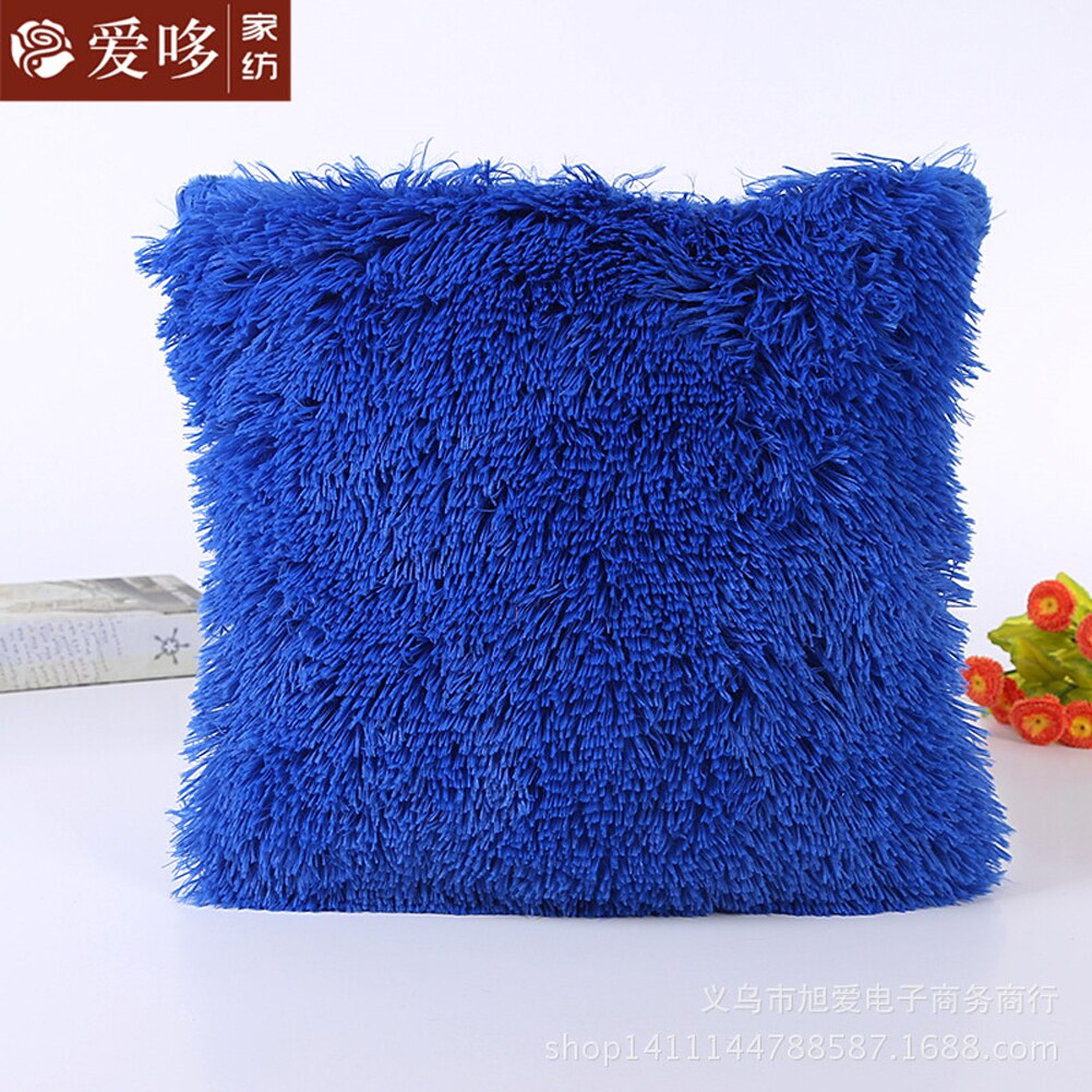 Housse de coussin en peluche solide | Taie d'oreiller en peluche décorative de maison, fourrure de voiture, canapé taille: E