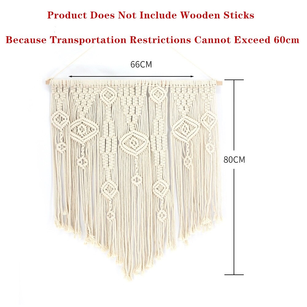 1pc Handicrafts Heart Macrame Wall Hanging Tapestry Bohemian Woven Tapestry Geometric Art Bedroom Living Room Decoration: Olive Brown