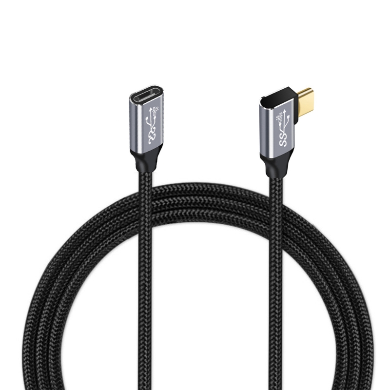 Cable de extensión USB C, Gen 2, 90 grados, 100W, USB-C, 3,1, macho a 4K, hembra, extensor tipo C