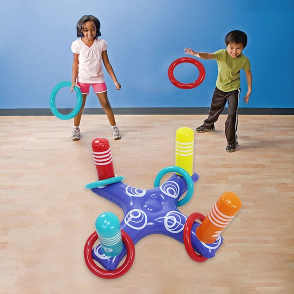 80*40 Pvc Opblaasbare Cross Ring Toss Spel Met 4 Cirkels Water Drijvende Gooien Ring Spelen Zwembad Fun outdoor Sport Speelgoed