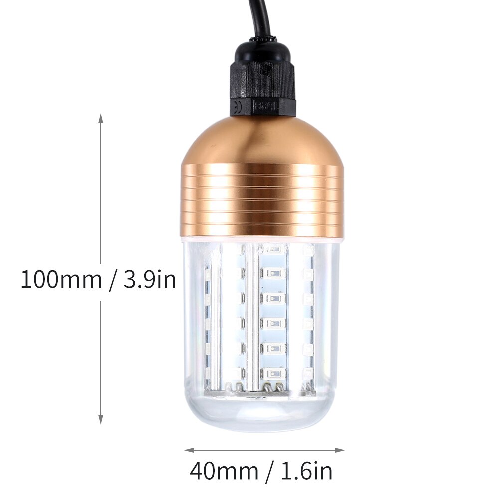 12V 30W 90 LED Underwater Night Fishing Light Submersible LED Lamp Bait Squid Fish Attracting Light Fish Finder Light with Cord