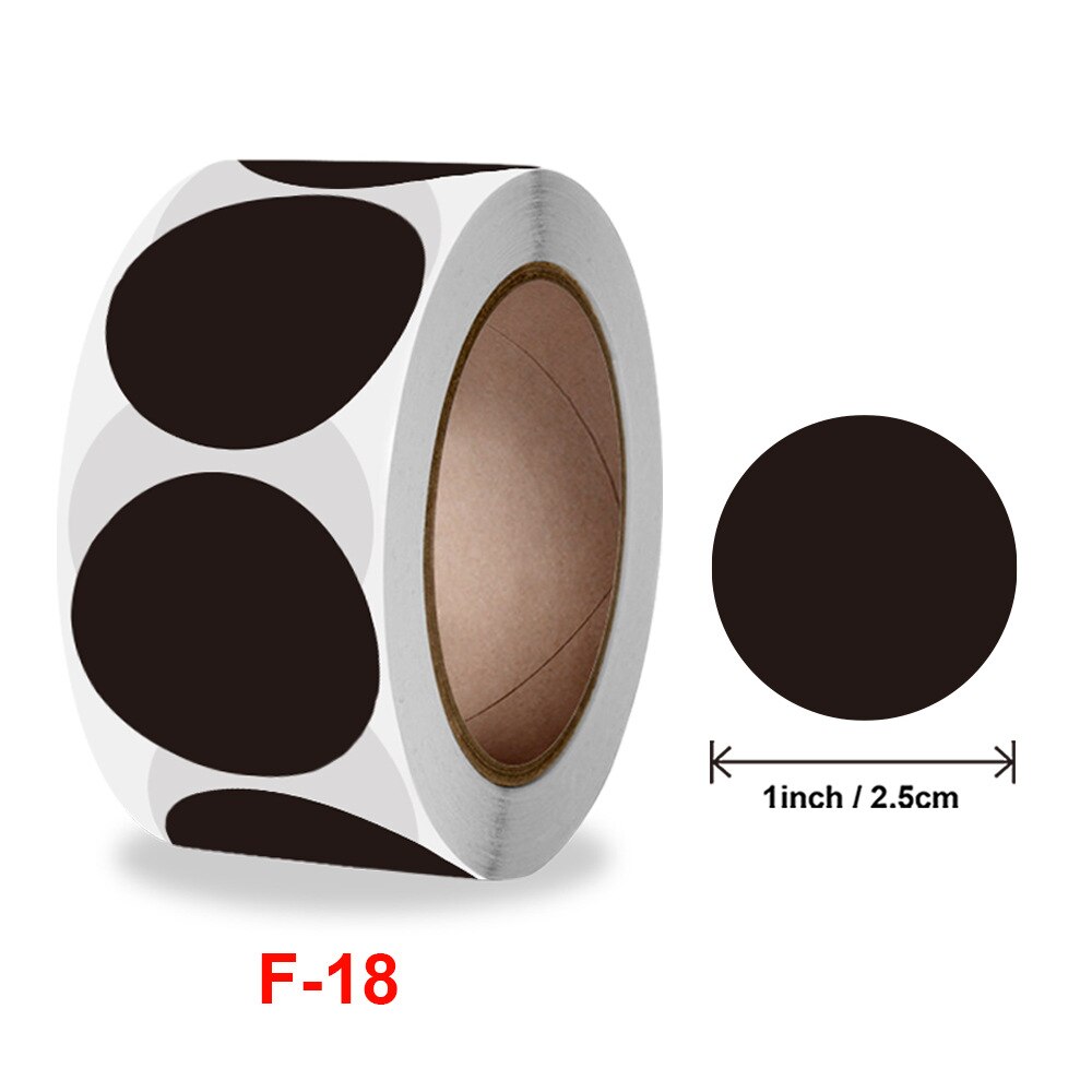 500per Roll Chroma Label Color Code Dot Labels Stickers 1 Inch Roun Red Green White Yellow Blue Pink Black Stationery Stickers: F18