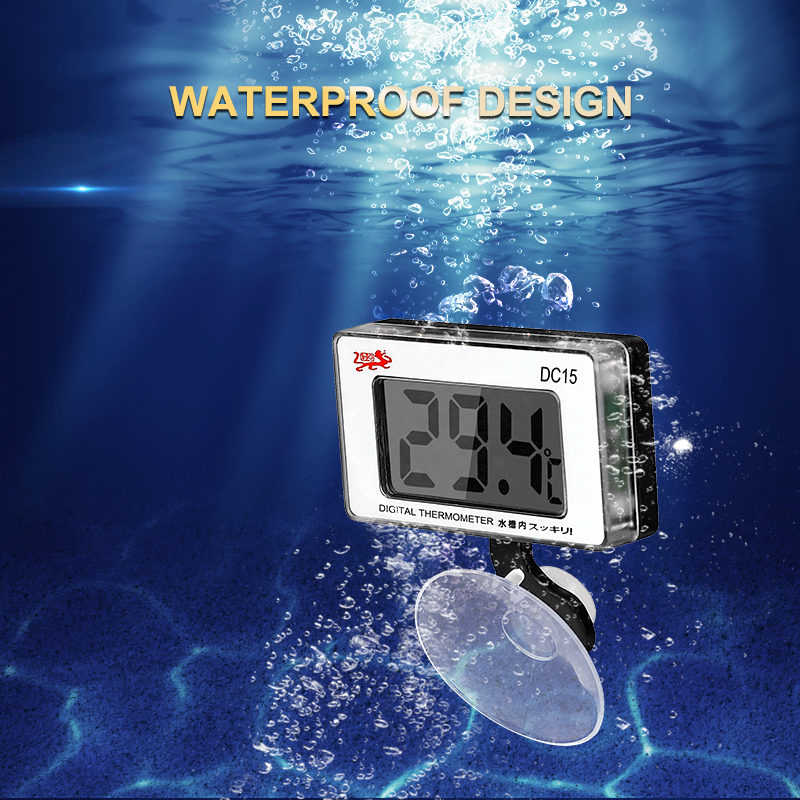 Termómetro Digital para tanque de peces DC16, medidor de temperatura subacuática con ventosa, resistente al agua de acuario: DC15