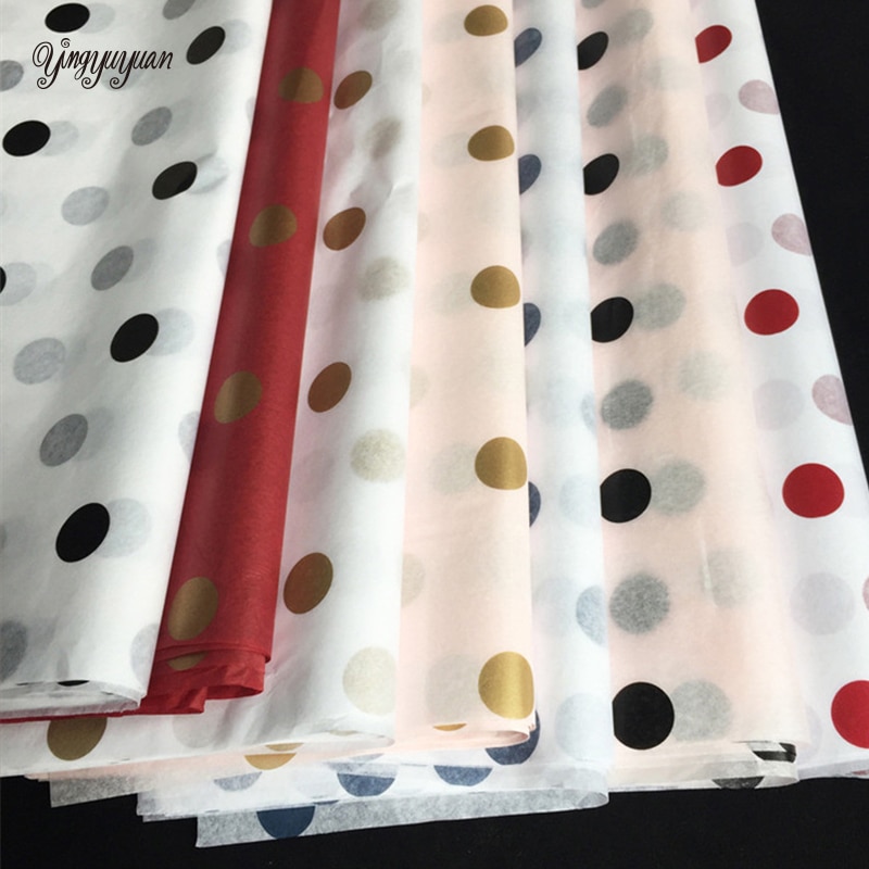 20 stk 50 x 70cm blomsterindpakningspapir stor prik farverigt tryk silkepapir indpakningspapir blomsterindpakningsmateriale