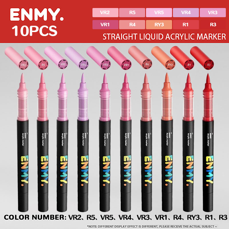 ENMY direct liquid soft-tip acrylic marker pen Large capacity student children's painting brush graffiti watercolor pen: Red