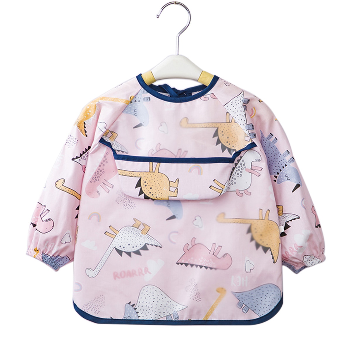 Enfant bébé Art Smock alimentation bavoir tablier poche imperméable chiffons manches longues avec receveur de nourriture