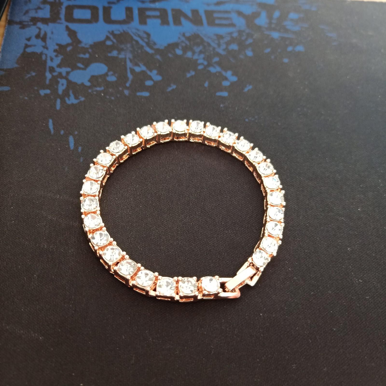 Fascino Aaa Rotonda Cubic Zirconia Bracciale Tennis Per Le Donne/degli uomini di 8/9/7 pollici 1 Fila di Cristallo catena d'oro/nero di Hip Hop Dei Monili di Cerimonia Nuziale: rose gold / 7inch