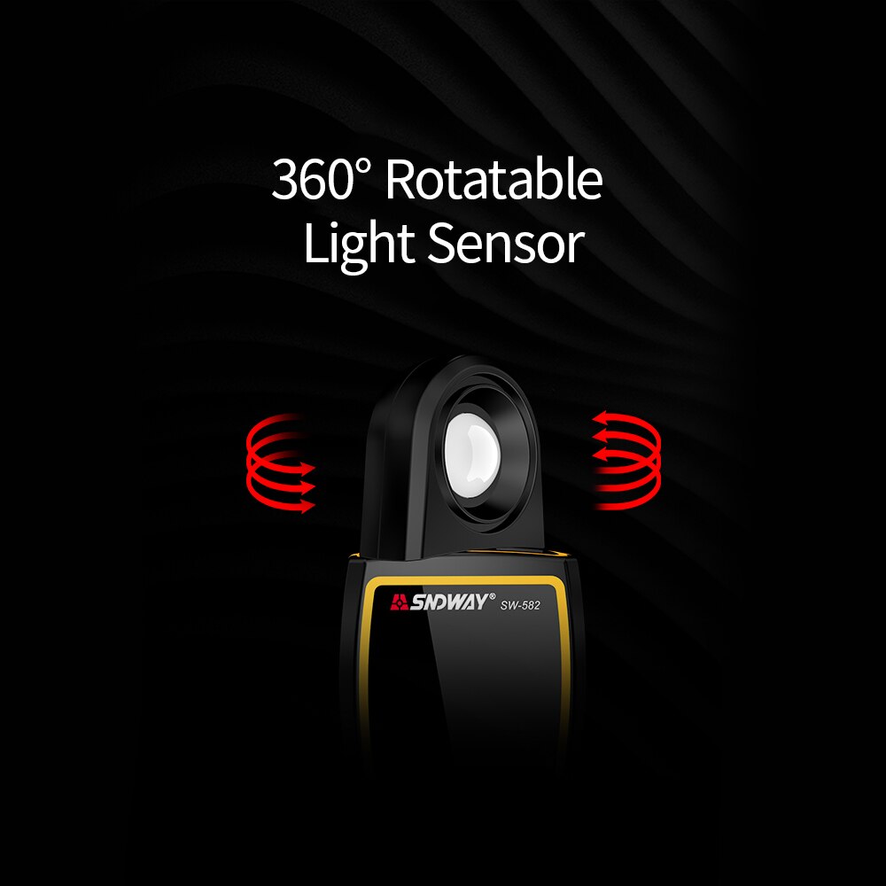 Sndway håndholdt digital lux meter lcd display auto rækkevidde illuminometer luminometer fotometer luxmeter lysmåler