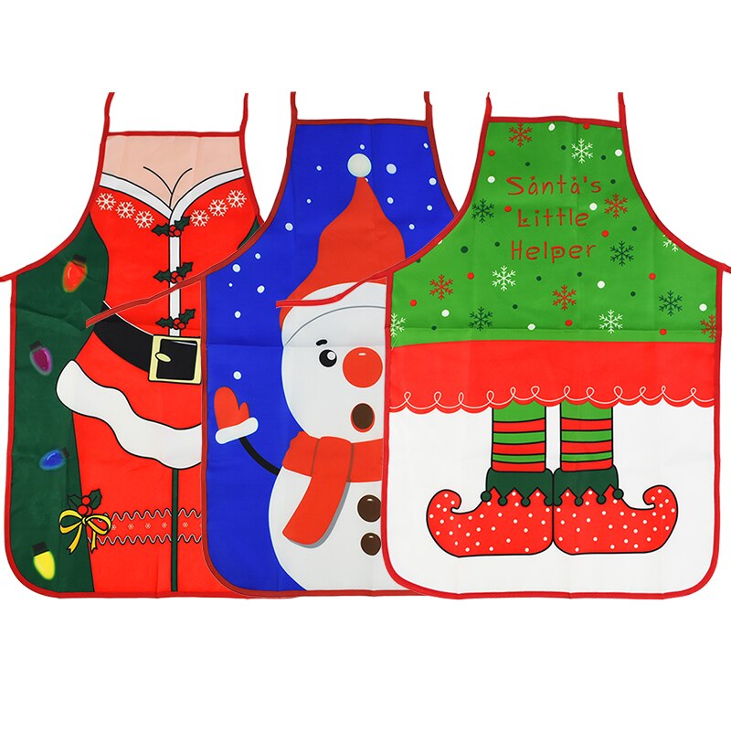 1PC boże narodzenie fartuch bez rękawów bawełniana pościel fartuchy kuchenne świąteczne dekoracje kobiety domowe gotowanie pieczenia talia śliniaczek fartuszek