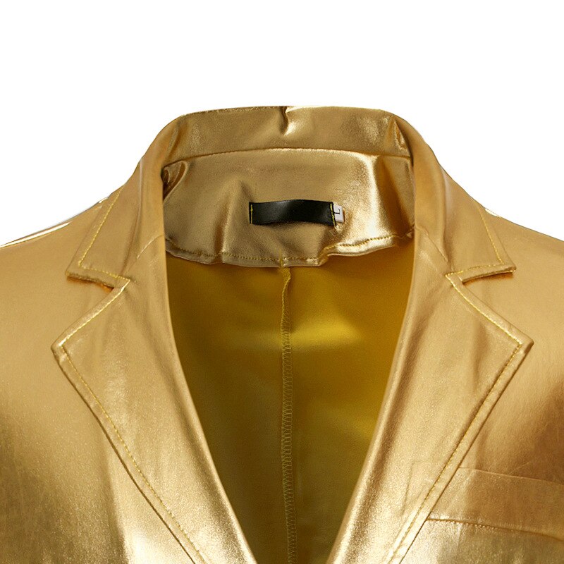 Herren Glänzenden Gold 2 Stück Anzüge (Blazer + Hosen) terno Masculino Party DJ Verein Kleid Rauchen Anzug Männer Bühne Sängerin Kleidung