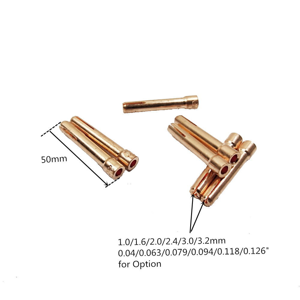 20 stk /4 stk argon svejsning tig brænder forbrugsmateriale 1.0mm 1.6mm 2.0mm 2.4mm 3.0mm 3.2mm tig wolfram elektrode spændespænde