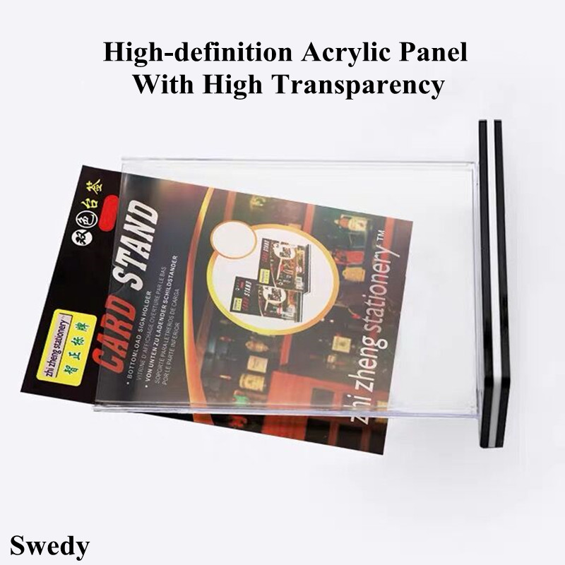 55x90mm T Shape Double Sided Table Top Acrylic Sign Holder Display Stand Upright Photo Picture Frame Wedding Menu Ad Holder