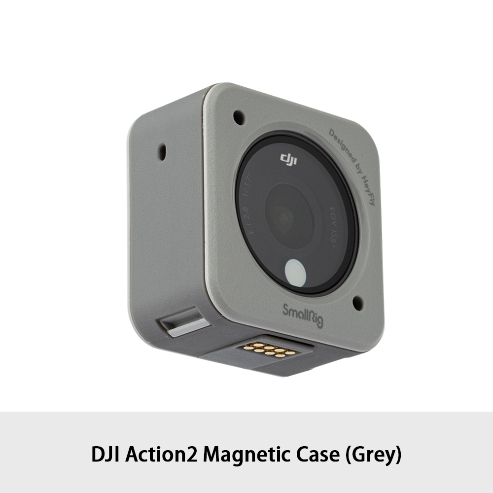 Smallrig Dji Action2 Magnetische Case Wit Grijs Anti-Kras Anti Anti-Slip Formfitting Suits Meerdere Scènes 3626: Gray