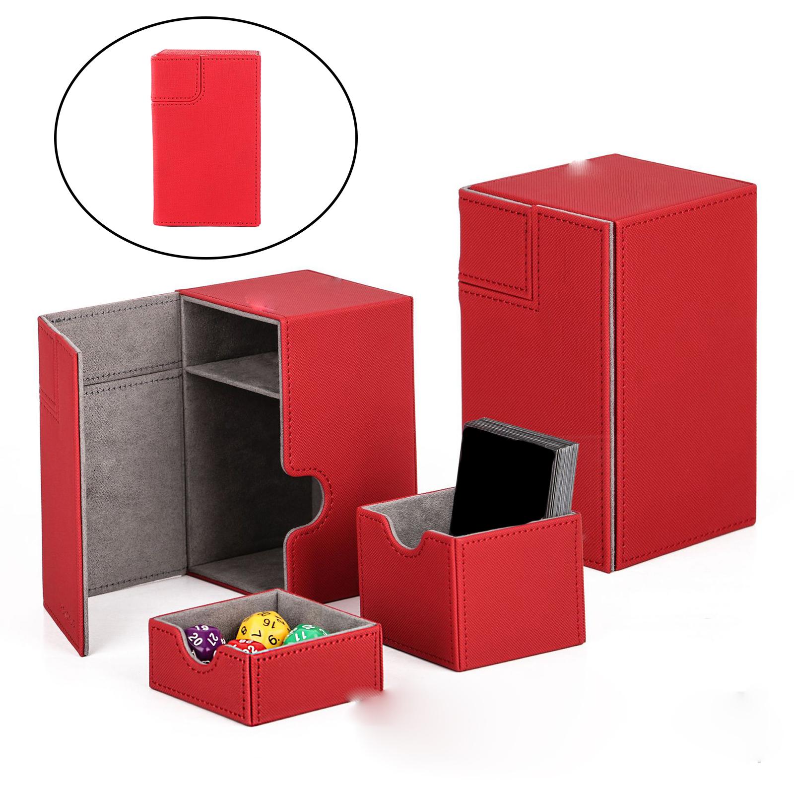 Card Sleeve Deck Box Kaarten Collecties Pu Leer Voor Bordspel Kaarten Games Speelkaarten: Red