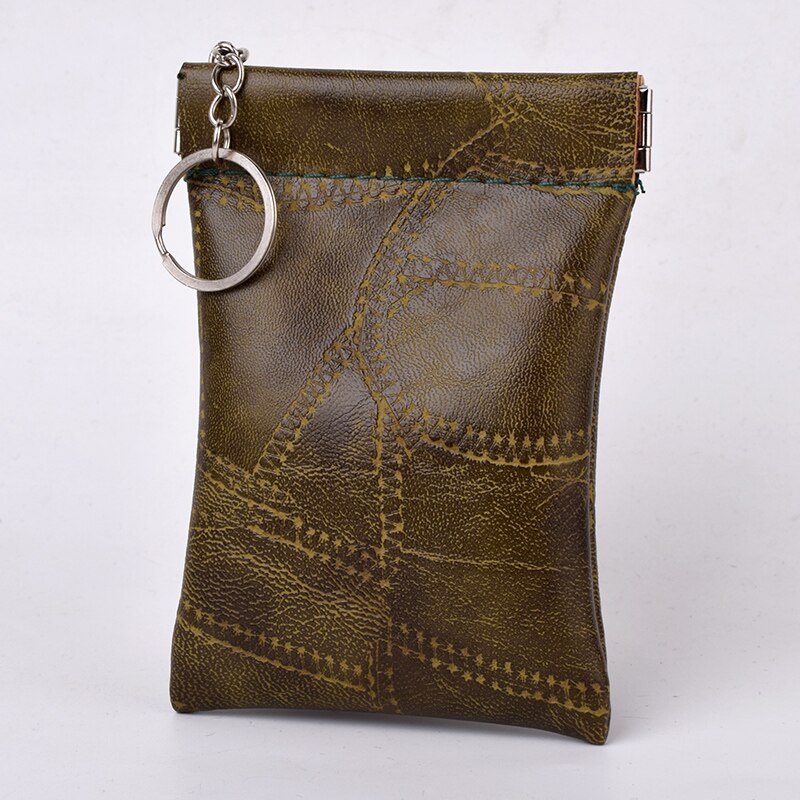 Grils Eenvoudige Portemonnee Met Auto Sleutelhanger Case Vrouwen Pu Lederen Portemonnee Kleine Toetsen Kaart Huishoudster Tas Sleutelhanger Houder pouch: green