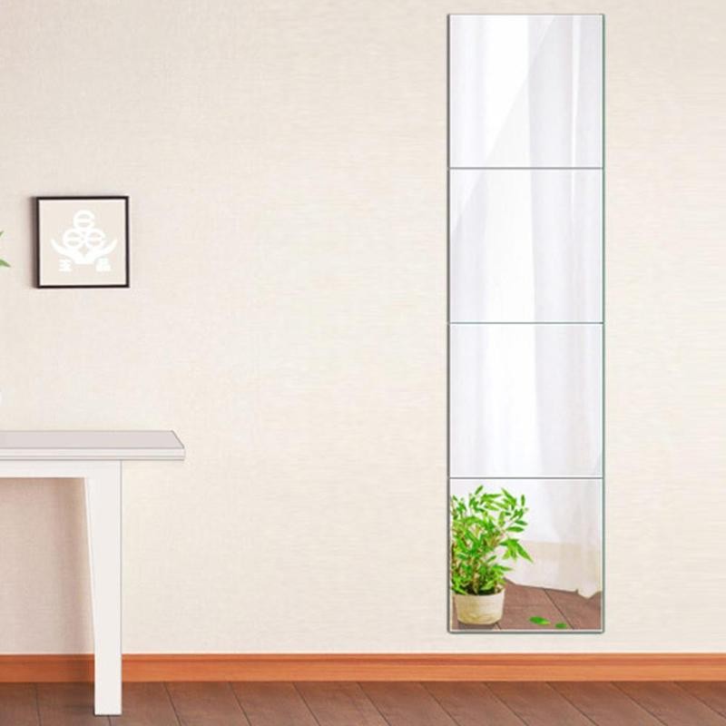 4 stk 30cm dekorative selvklæbende 3d spejl fliser vægklistermærker mosaik akryl spejl klistret sovesal gør-det-selv boligindretning klistermærker