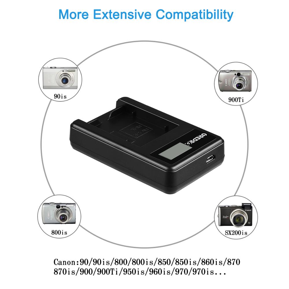 NB-5L NB 5L NB5L batterie de caméra Rechargeable + chargeur USB LCD pour Canon SX220HS SX230HS CB-2LXE PowerShot S100 SD950 SD970 S110
