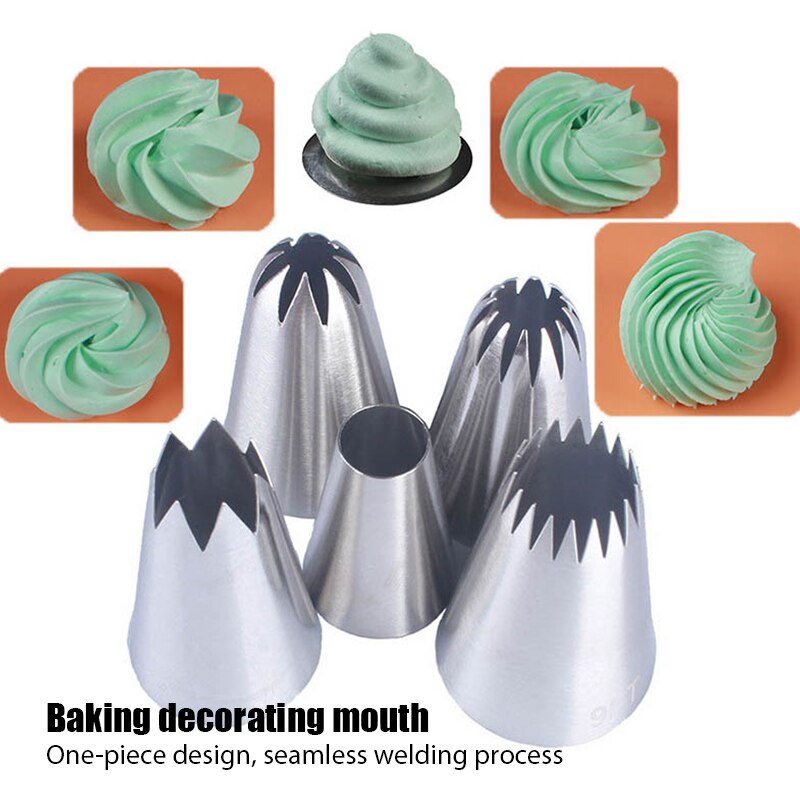 8/26Pcs Reusable Icing Piping Nozzles Set Pastry Bag Cake Decorating Tools Set Stainless Steel Kitchen Gadgets Fondant Decor