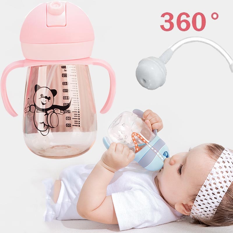 1PC 360 Degree Can Be Rotated Magic Cup Baby Learning Drinking Cup LeakProof Child Water Cup Bottle 300ML