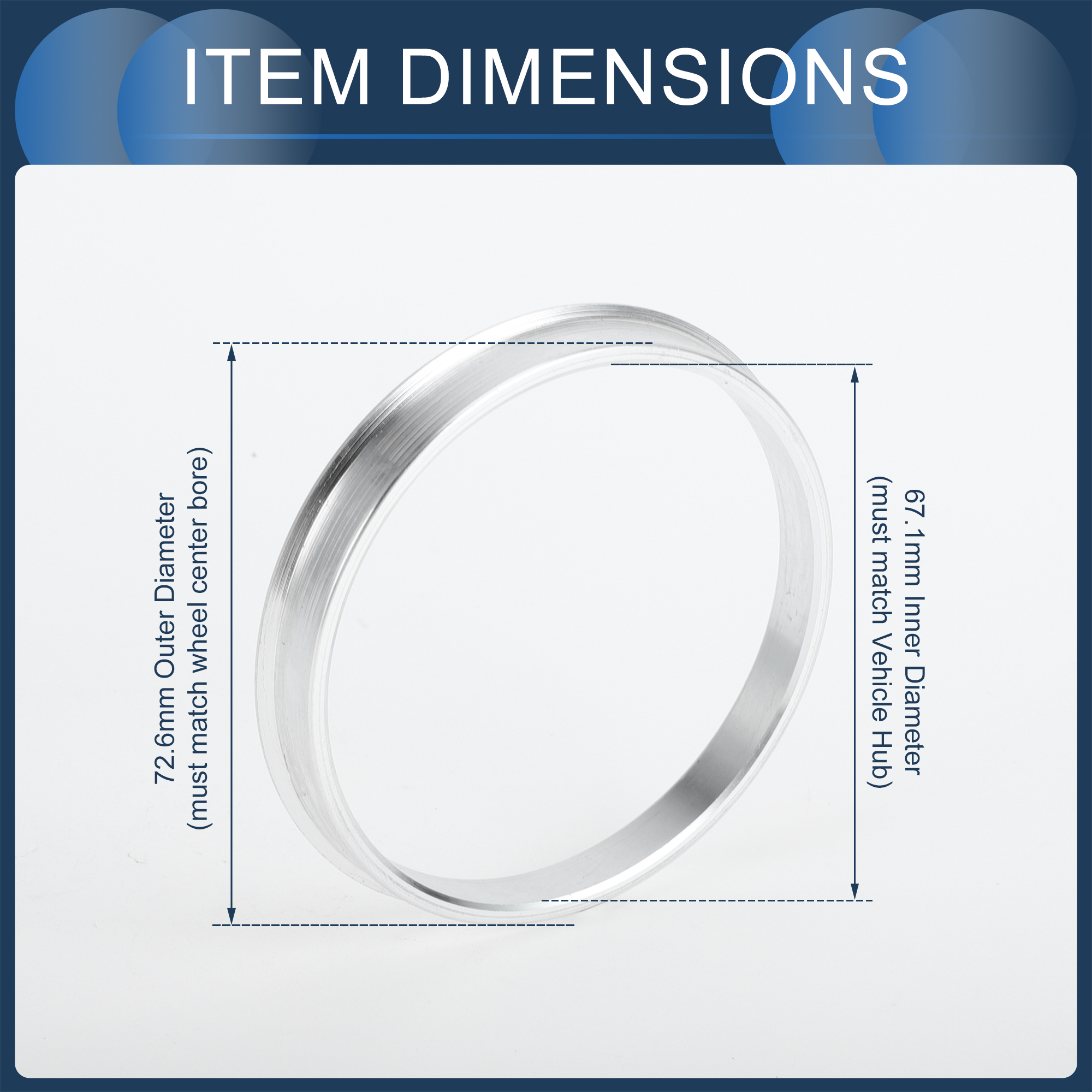 UXCELL 4pcs OD 70.1/72.6/72.1/73.1mm to ID 57.1/60.1/64.1/54.1/66.6/62.5mm Hub Centric Rings Wheel Hubrings Aluminum Alloy: MULTI