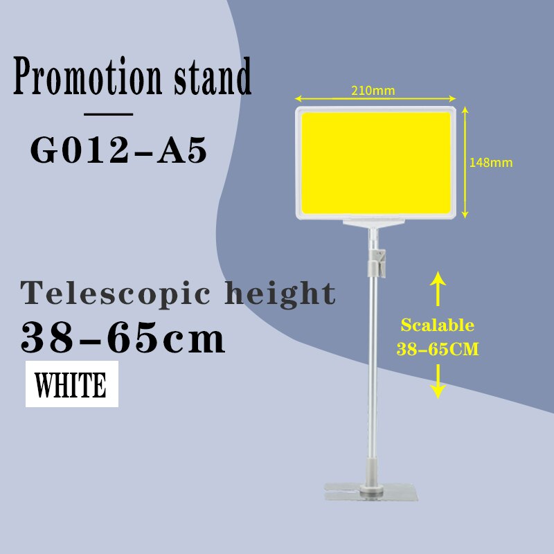 A5Vertical Bewegwijzering Fruit Winkel Display Magazijn Billboard Supermarkt Prijskaartje Plank Beugel Prijskaartje Display Stand: White