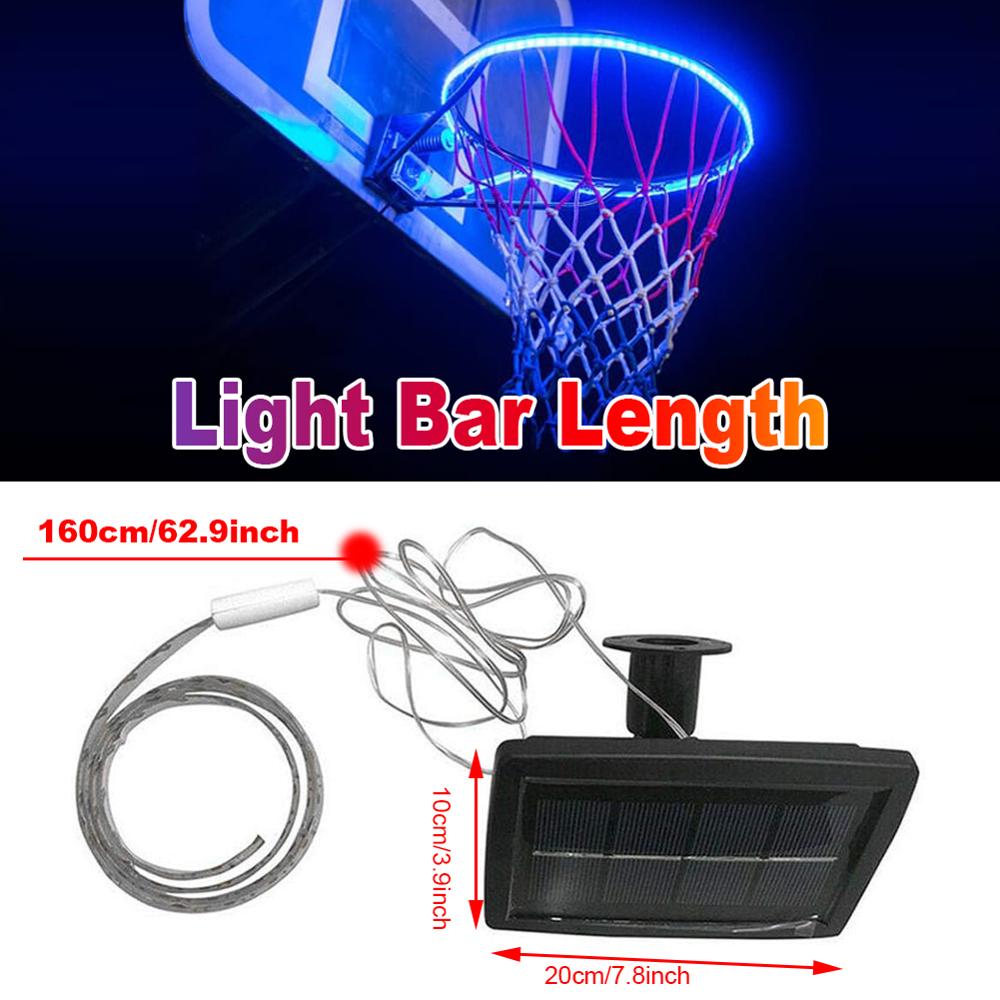 Led korg hoop solar basket rim spelar på natten fotografering för utomhus natt vuxna barn träningsspel