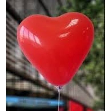 100 stuks rode onbedrukte ballonharten met vliegend helium