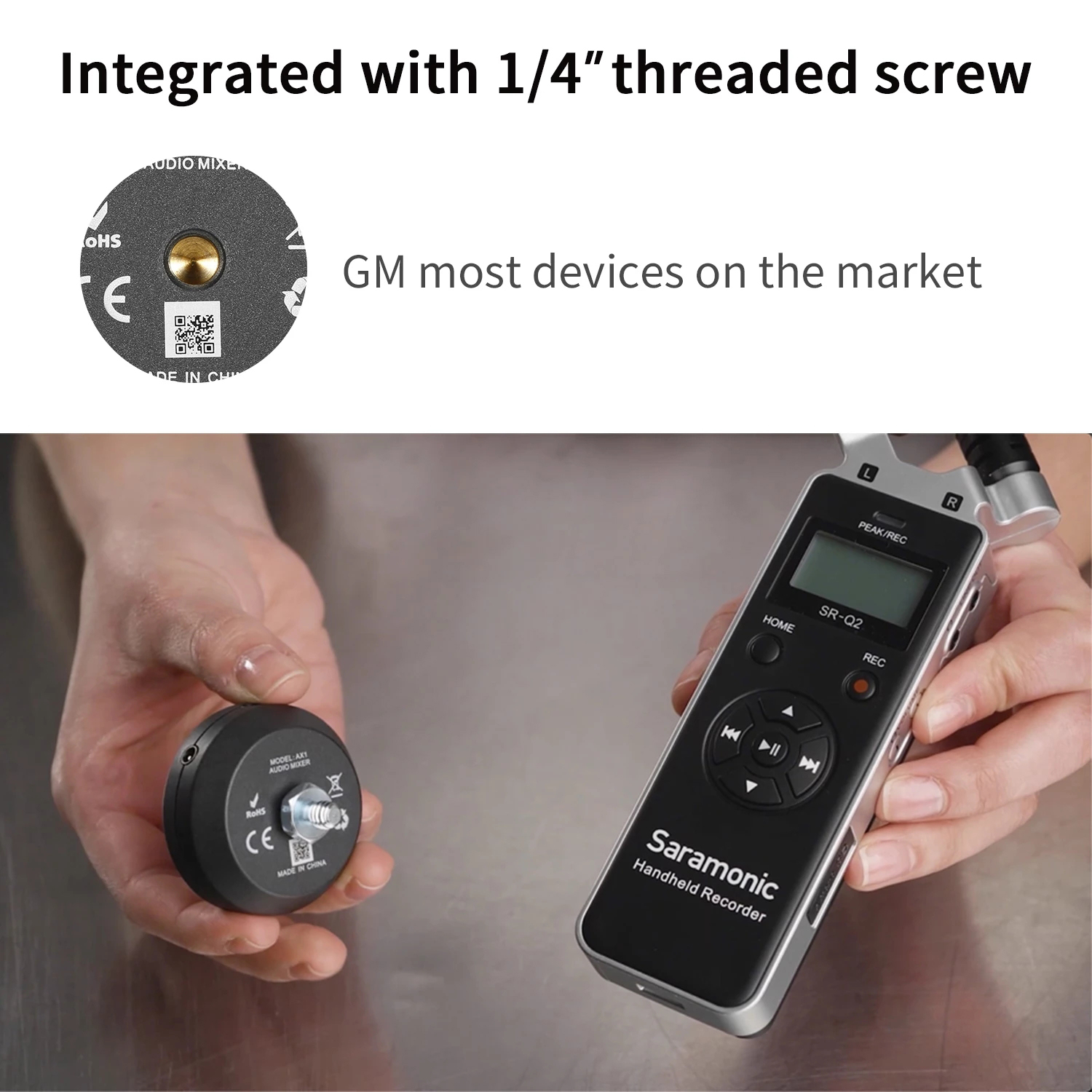 Saramonic AX1 Audio Adapter Mono Stereo 2 Channel Microphone Audio Mixer for DSLR Mirrorless Video Cameras Smartphone Laptop