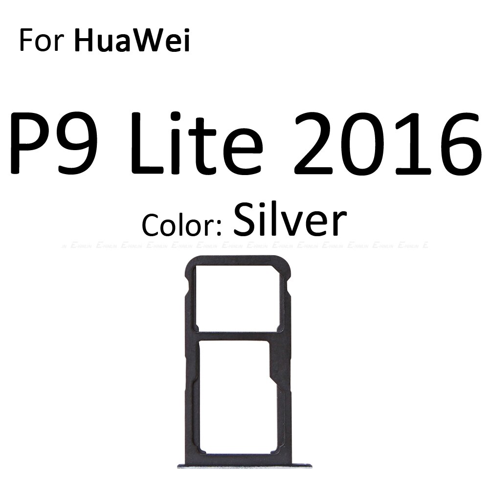 Sim Card Socket Slot Tray Reader Holder Connector Micro SD Adapter Container For For HuaWei P9 P8 Lite: ForP9Lite2016 Silver