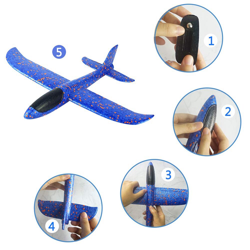 Juguete volador de espuma para niños, avión planeador grande de plástico de espuma, modelo de avión juguete, juegos robustos para chico, para niño